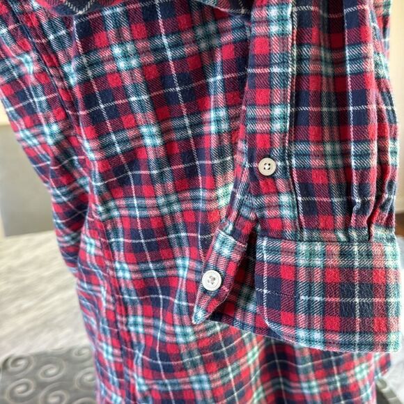Simply Southern red/blue plaid button down flannel shirt. Medium. - Picture 3 of 6